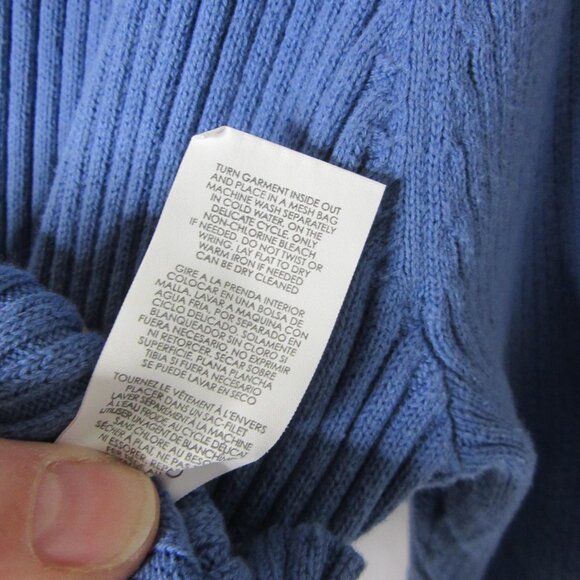 Cabi Slim Rib Cardigan Long Sleeve Blue Cropped #6173 Snap V Neck Size Large - Picture 6 of 9
